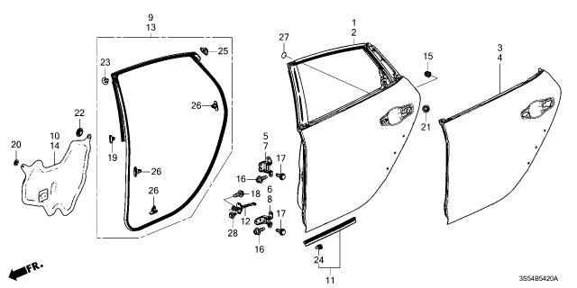 2025 Acura Integra Panel, Left Rear Door Diagram for 67550-3S5-A00ZZ