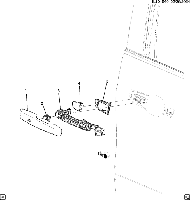 2024 Acura ZDX HANDLE KIT-FRT S/ R. Diagram for 13563173