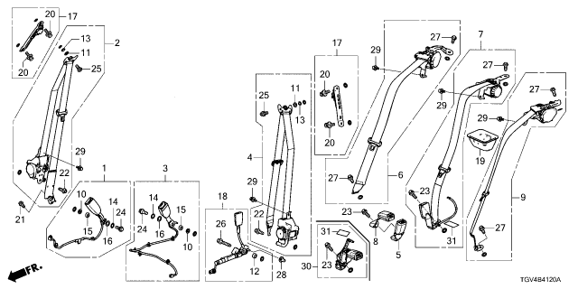 2025 Acura TLX Outer Set Left (Typee) Diagram for 04818-TGV-A03ZB