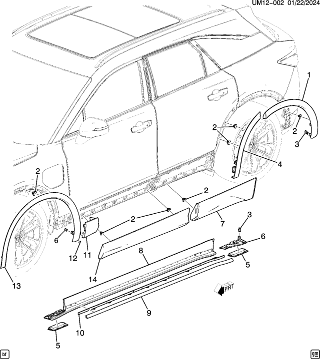 2024 Acura ZDX MLDG, L. FR. *636R* Diagram for 85030271