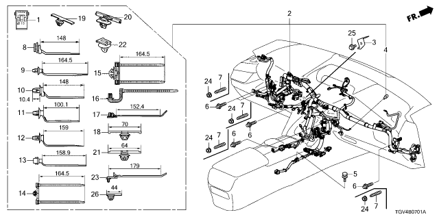 2025 Acura TLX 4 Door Technology 10AT Wire Harness Diagram 2