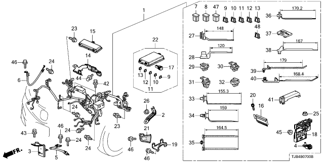 2025 Acura RDX Terminal Assembly Diagram for 38240-TJB-A11
