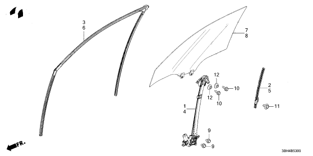2025 Acura ADX REGULATOR, R. FR. Diagram for 72210-3W0-A01