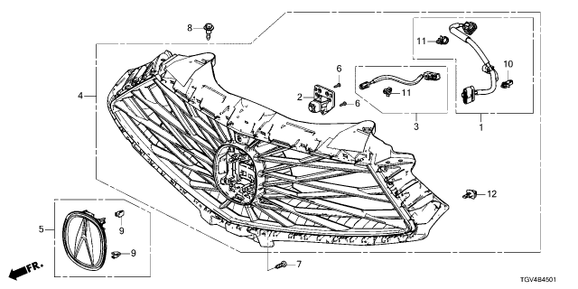 2024 Acura TLX GRILLE ASSY., FR. Diagram for 71120-TGV-A50
