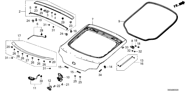 2023 Acura Integra Rubber Diagram for 34273-3S5-A01