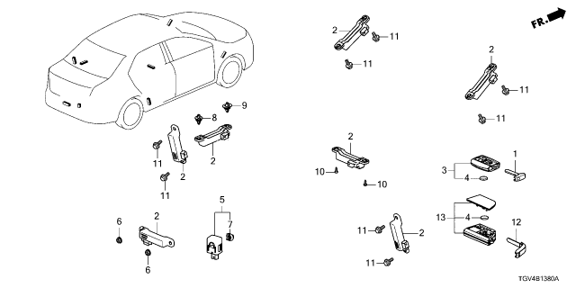 2025 Acura TLX FOB ASSY. (DRIVER 2) Diagram for 72147-TGV-A51