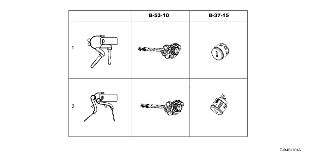 2022 Acura RDX Lock Set Diagram for 35010-TJB-A61