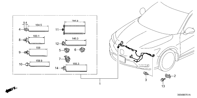 2025 Acura Integra Harness, Front End Diagram for 32130-3S5-A00
