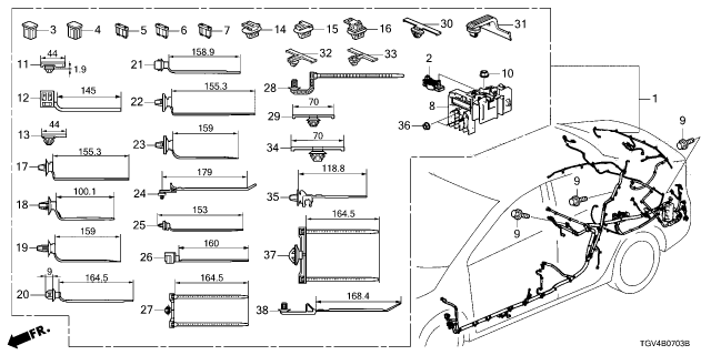 2025 Acura TLX 4 Door Technology 10AT Wire Harness Diagram 4