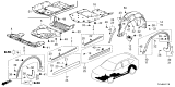 Diagram for Acura MDX Wheelhouse - 74591-TYB-A40