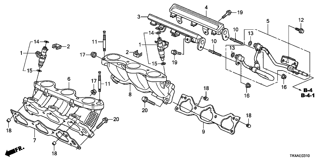 2014 Acura TL 4 Door BASE (3.5) KA 6AT Fuel Injector
