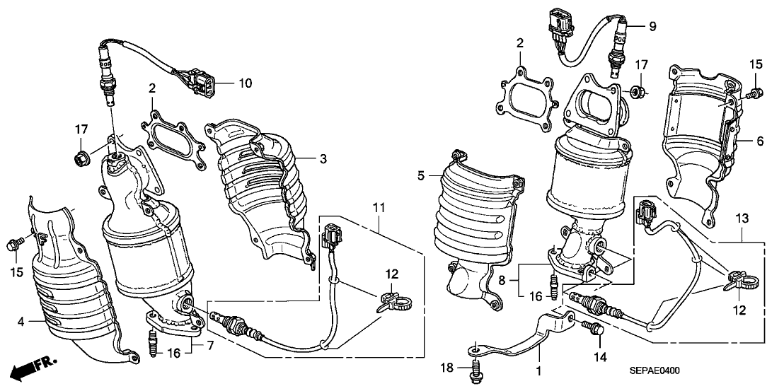 2008 Acura TL 4 Door BASE KA 5AT Converter