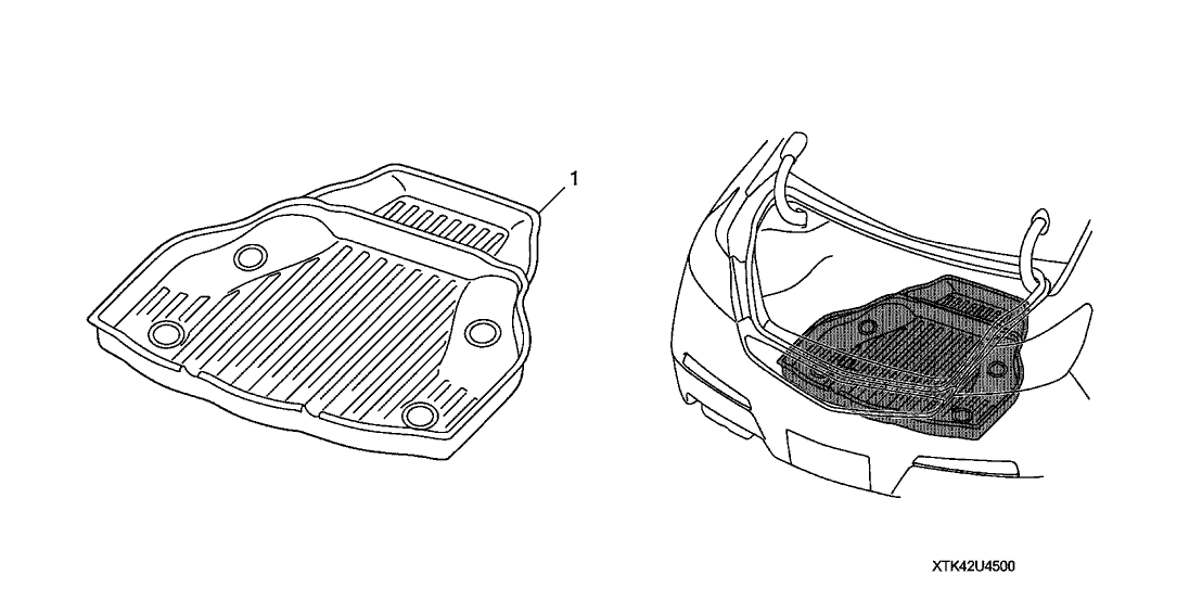 2014 Acura TL 4 Door BASE (3.5) KA 6AT Trunk Tray