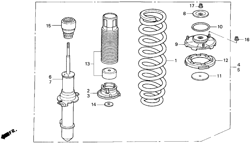 1992 Acura Legend 2 Door L KL 4AT Front Shock Absorber