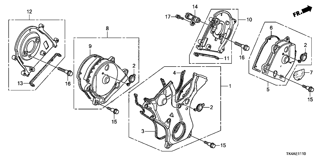 2014 Acura TL 4 Door BASE (3.5) KA 6AT Timing Belt Cover