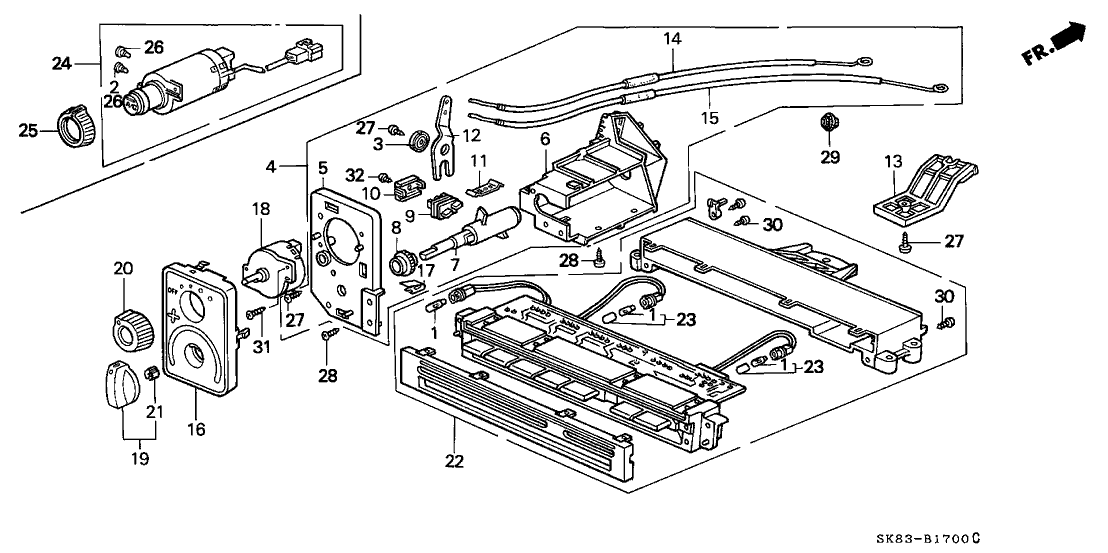 1990 Acura Integra 4 Door GS KA 5MT Heater Control (Button)