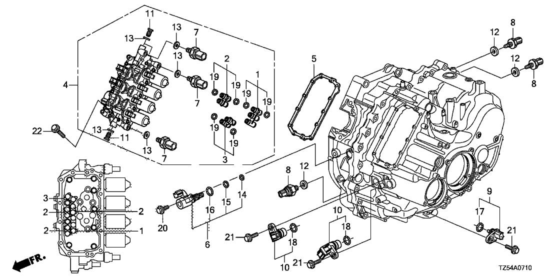 2014 Acura MDX 5 Door BASE KA 6AT AT Sensor - Solenoid - Secondary Body