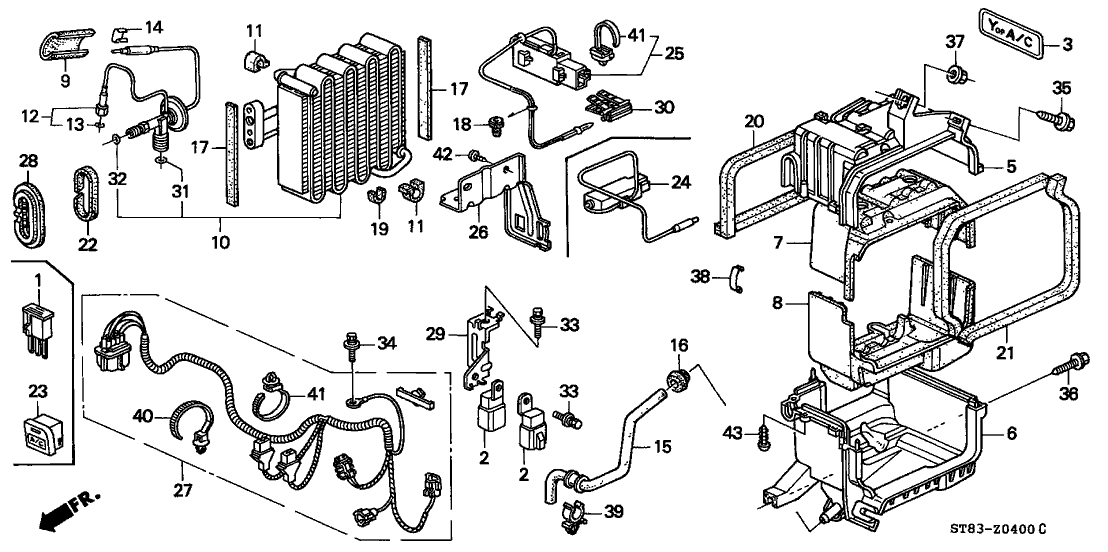 1996 Acura Integra 4 Door RS KA 4AT A/C Unit