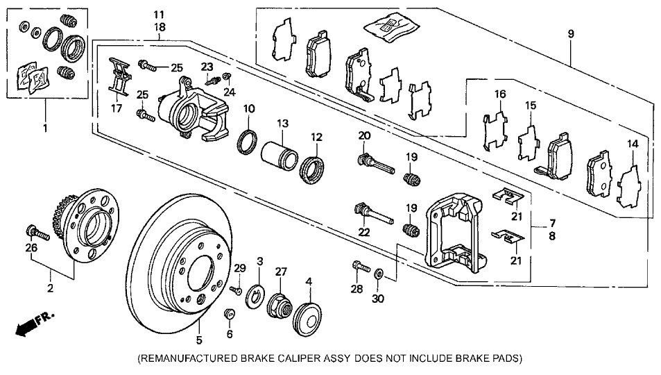 1994 Acura Legend 4 Door L KA 5MT Rear Brake