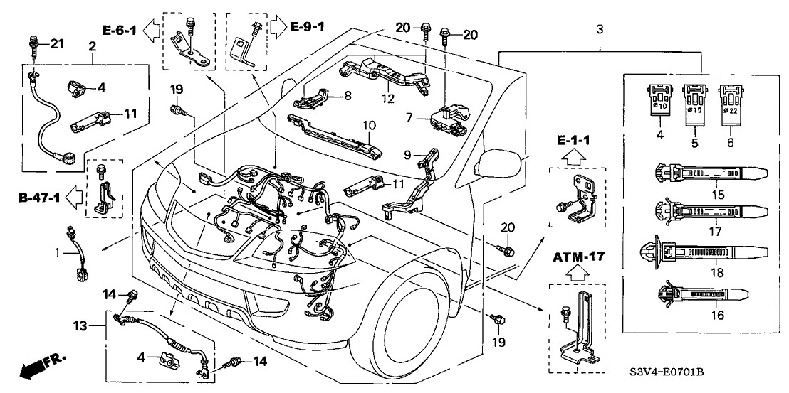 2005 Acura Mdx 5 Door Tour  Pkg  Ka 5at Engine Wire Harness