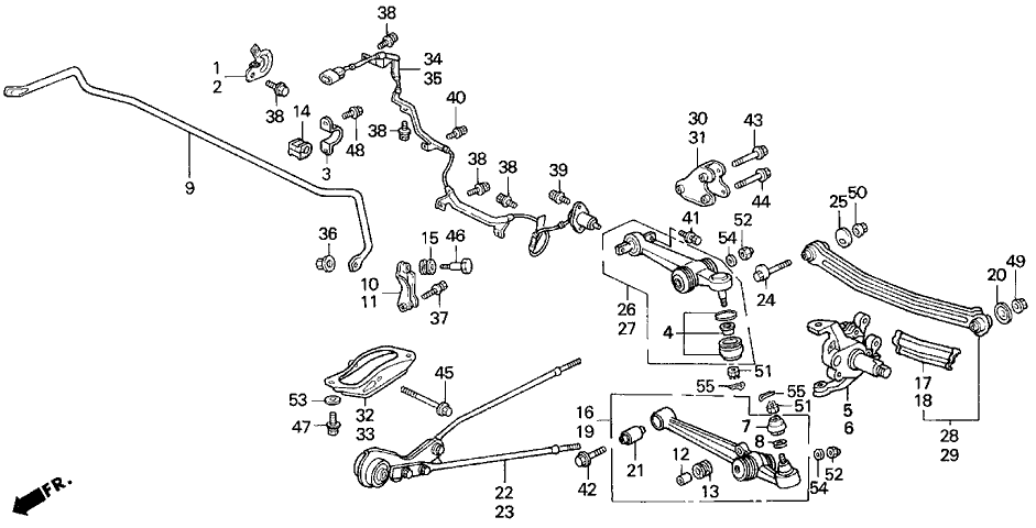 1992 Acura Legend 2 Door L KL 4AT Rear Lower Arm