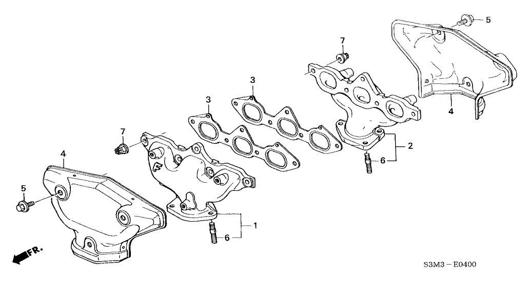 2003 Acura CL 2 Door PREM KL 5AT Exhaust Manifold