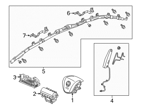 Passenger Air Bag Module Assembly Diagram for 77820-TY2-A80