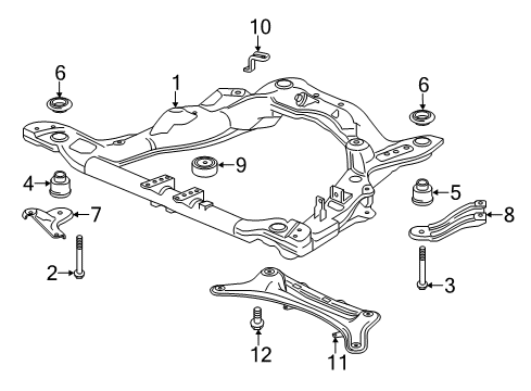 Front Subframe Complete Diagram for 50200-TZ5-A04