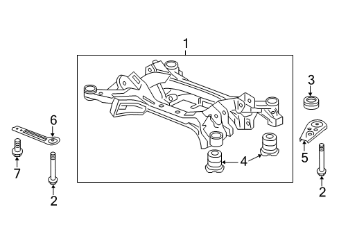 Sub-Frame Assembly, Rear Suspension Diagram for 50300-TY2-A50