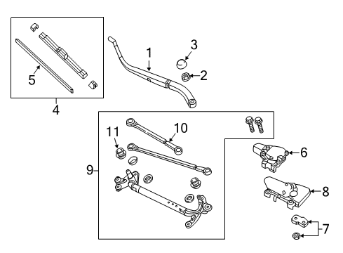 Wiper Insert Front And Rear Set Diagram for 76622-TDK-J01