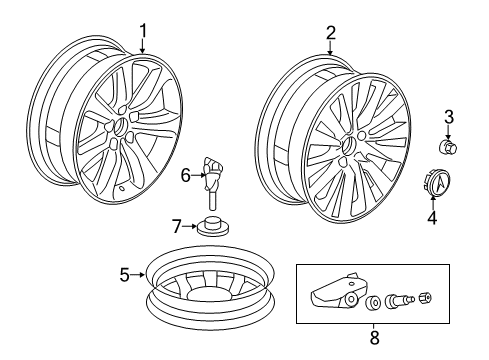 Aluminum Wheel Rim Assembly (19X8J) (Tpms) (Enkei) Diagram for 42800-TY2-A90