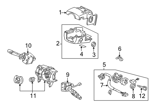 Lock Assembly, Steering Diagram for 35100-S3V-A03