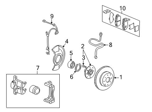 Left Front Caliper Sub-Assembly (Reman) Diagram for 06453-SM5-505RM