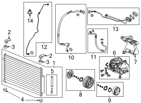 Air Conditioner Pipe Assembly Diagram for 80320-TY2-A01