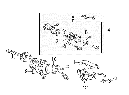 Lock Assembly, Steering Diagram for 35100-S0K-A04