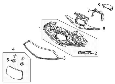 2022 Acura TLX Grille & Components Diagram 2