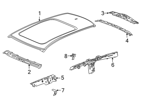 2023 Acura MDX Roof & Components Diagram
