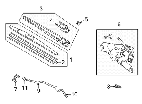2024 Acura MDX Wiper & Washer Components Diagram 1
