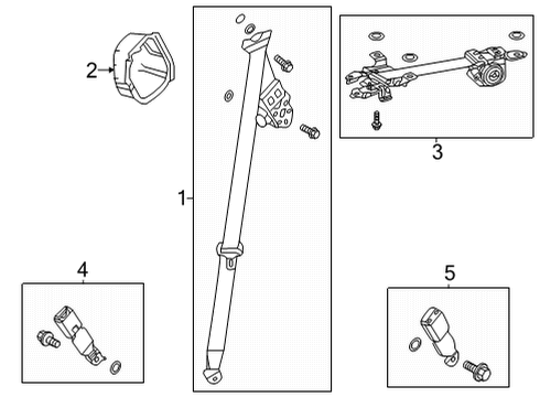 2024 Acura MDX Second Row Seat Belts Diagram