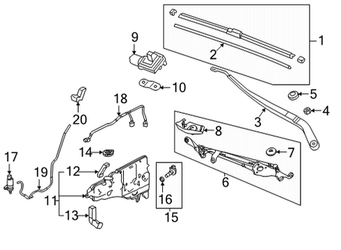 2024 Acura MDX Wiper & Washer Components Diagram 2