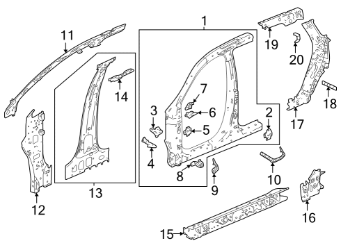 2024 Acura MDX Inner Structure - Pillars Diagram