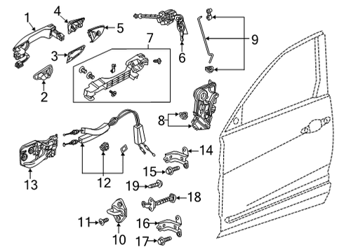 2022 Acura TLX Lock & Hardware Diagram 1