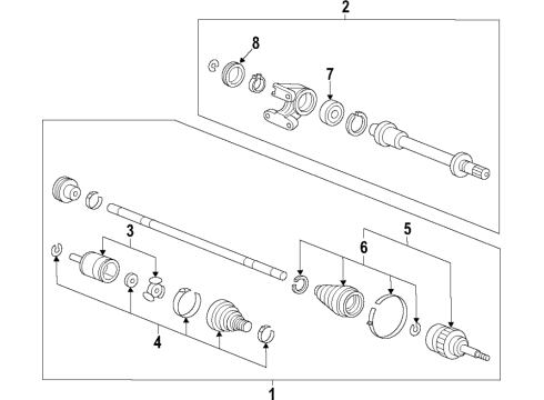 2022 Acura RDX Axle Shafts & Joints, Drive Axles Diagram