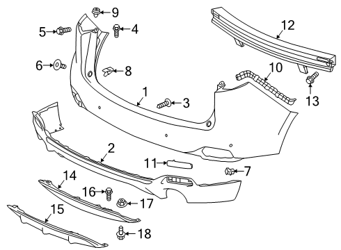 2024 Acura RDX Bumper & Components - Rear Diagram