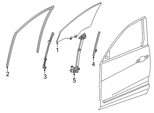 2023 Acura TLX Glass - Front Door Diagram