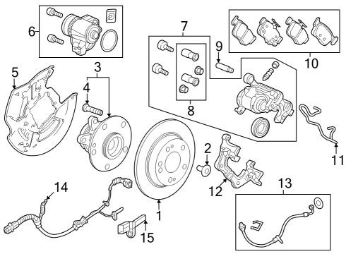 2024 Acura Integra Pad Set, Rear Diagram for 43022-T60-A01