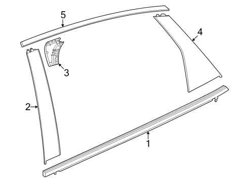 2023 Acura Integra Exterior Trim - Rear Door Diagram