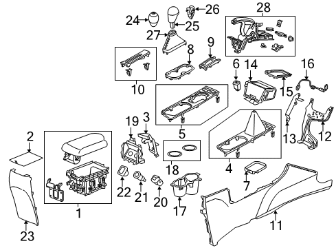 2022 Acura ILX Center Console Diagram
