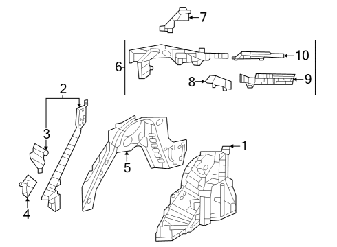 2024 Acura Integra Inner Structure - Quarter Panel Diagram