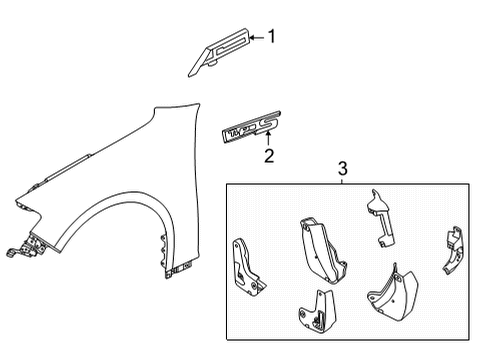 2023 Acura TLX Exterior Trim - Fender Diagram